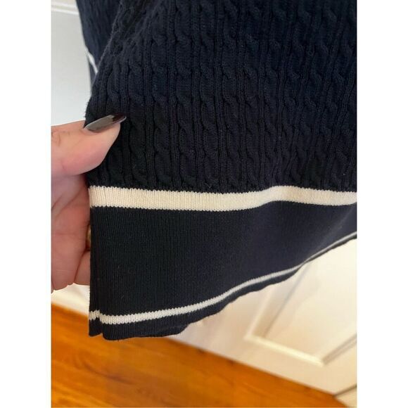 Tommy Hilfiger Navy Nautical Johnny Collar Fine Cable Knit Sweater sz XL NWT - Picture 3 of 6